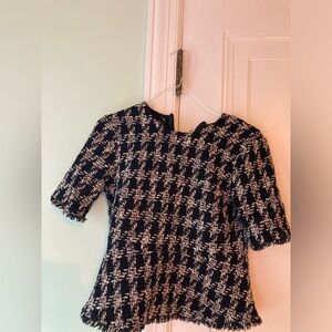 Zara Tweed Peplum Top Size XS